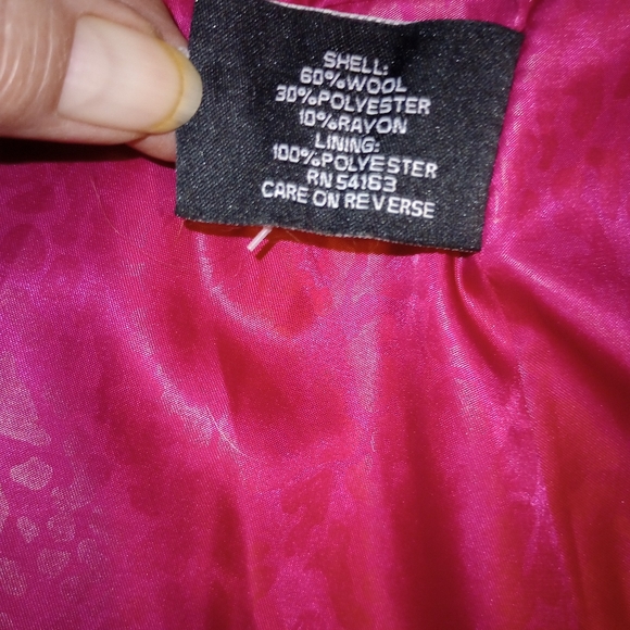 Guess Women's XLarge Pink Wool Blend Coat - Picture 8 of 9